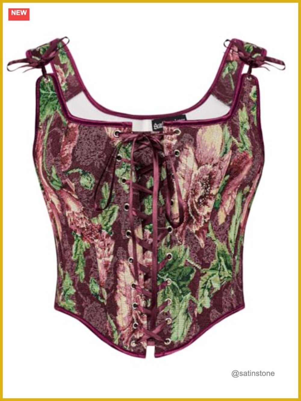 Women's Renaissance Corset Top Vintage Floral Lace Up Bustier Overbust
